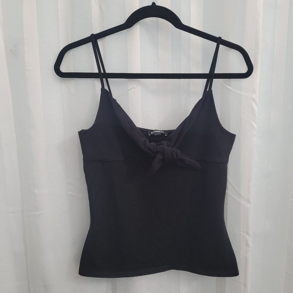 EXPRESS tie front cami black medium